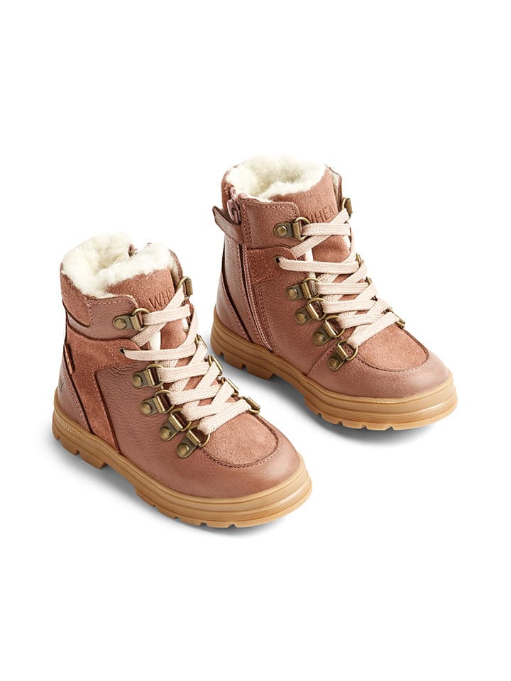 Leren winterboots lichtroze