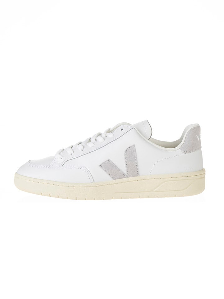 Skórzane sneakersy "V 12" w kolorze biało-szarym
