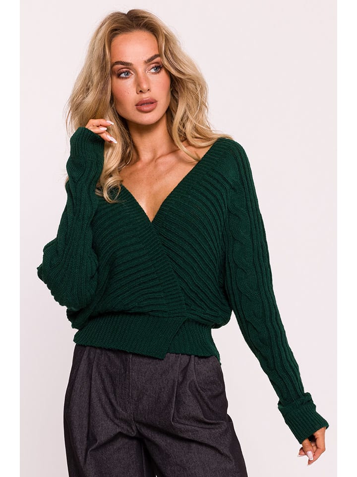 Sweter w kolorze ciemnozielonym