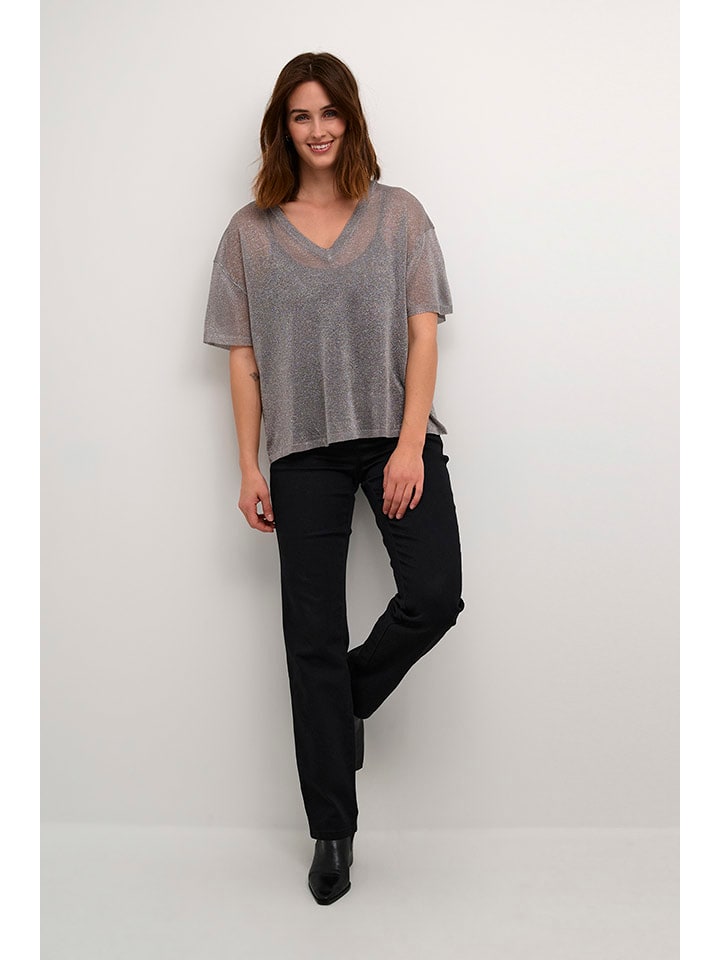 Sweter w kolorze srebrnym
