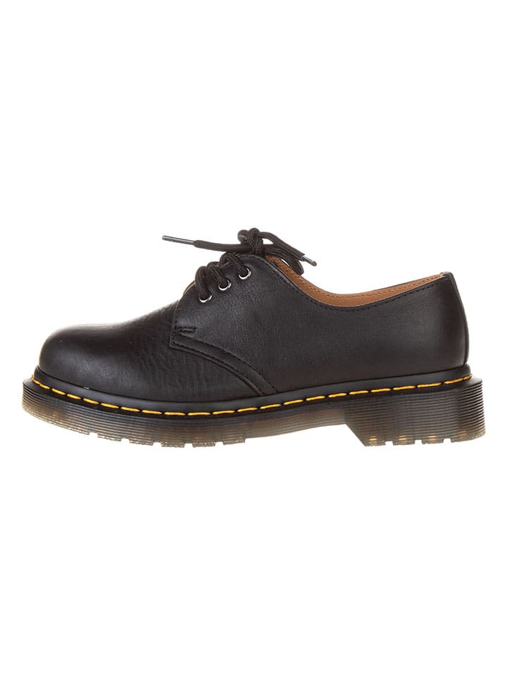 Leren veterschoenen zwart