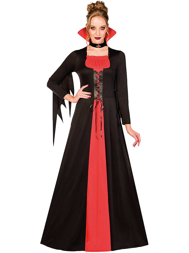 2tlg. Kostüm "Vampir" in Schwarz/ Rot