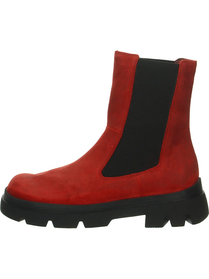 Leder-Chelsea-Boots in Rot
