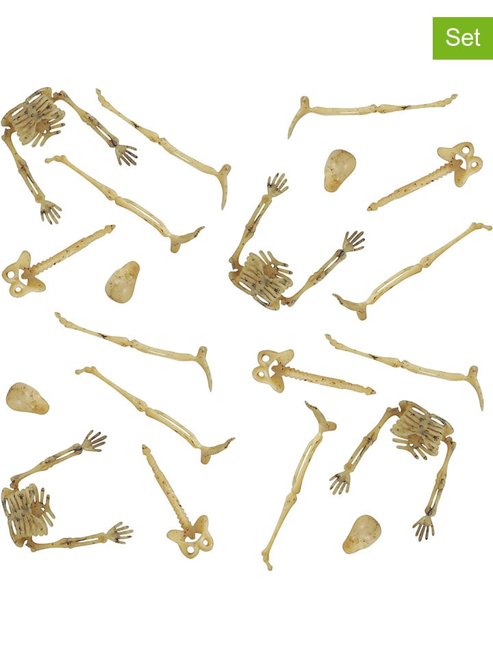 20-częściowy zestaw mini szkieletów w kolorze kremowym - dł. 9 cm
