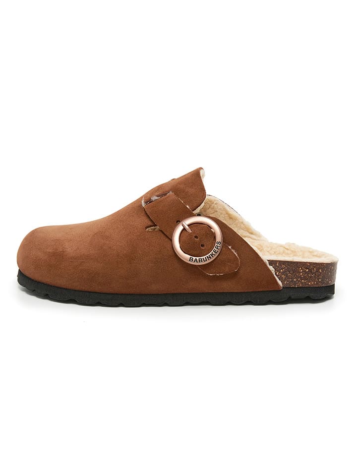 Leren clogs lichtbruin