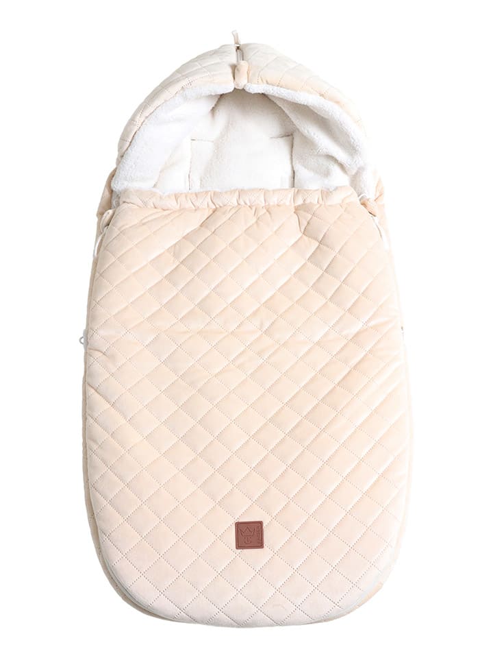 Babyschalen-Fußsack "X-Large Velvet Hoody" in Creme - (L)92 x (B)45 cm