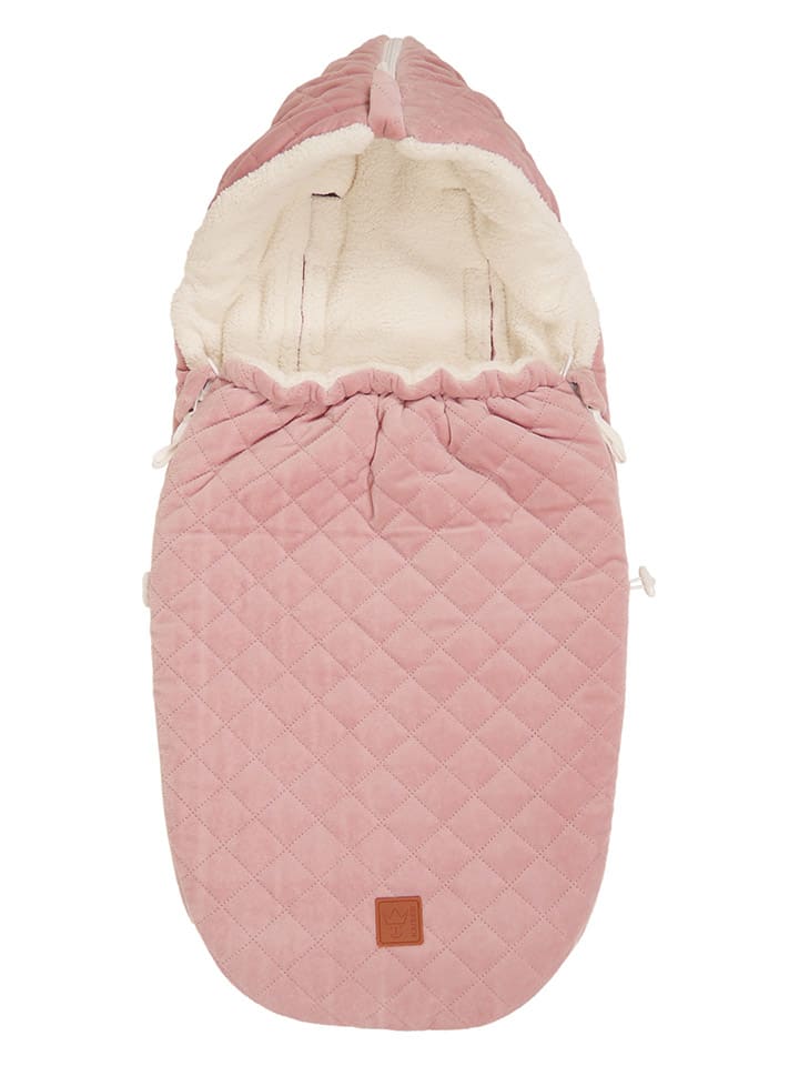 Babyschalen-Fußsack "Velvet Hoody" in Rosa - (L)80 x (B)39 cm