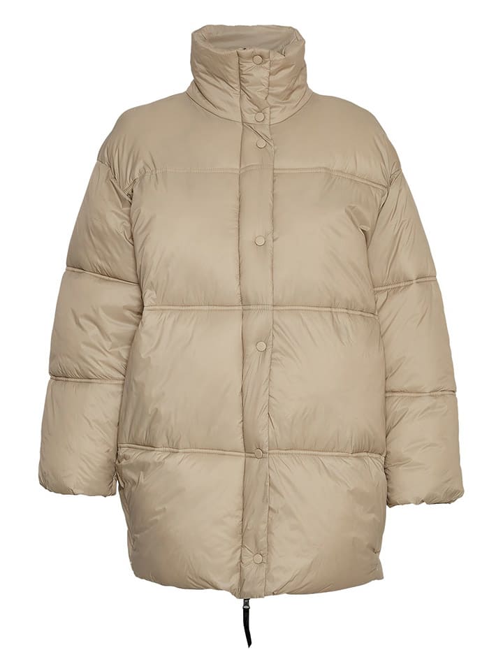 Doorgestikte jas "Diona" beige