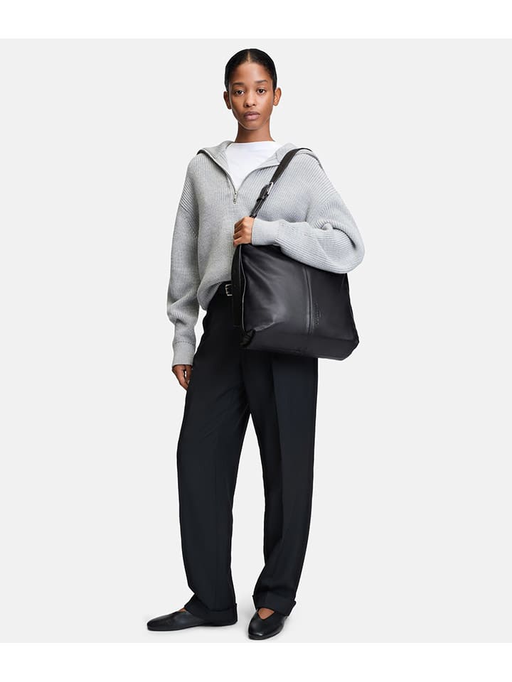 Leren shopper zwart discount