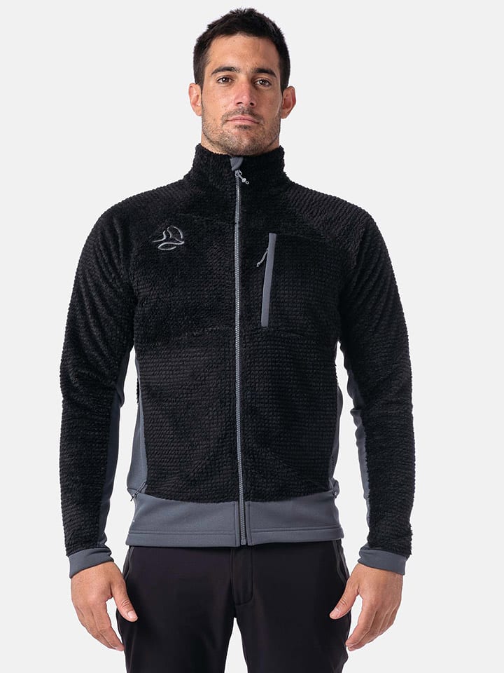 Fleecejacke "Lofter" in Schwarz/ Grau