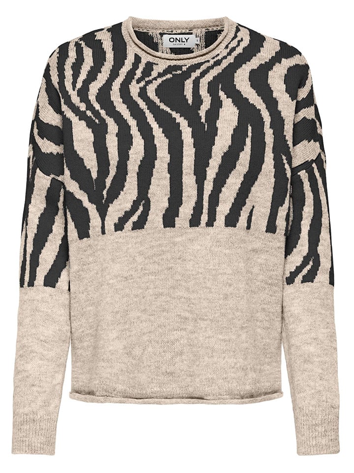 Trui "Jade" beige/zwart
