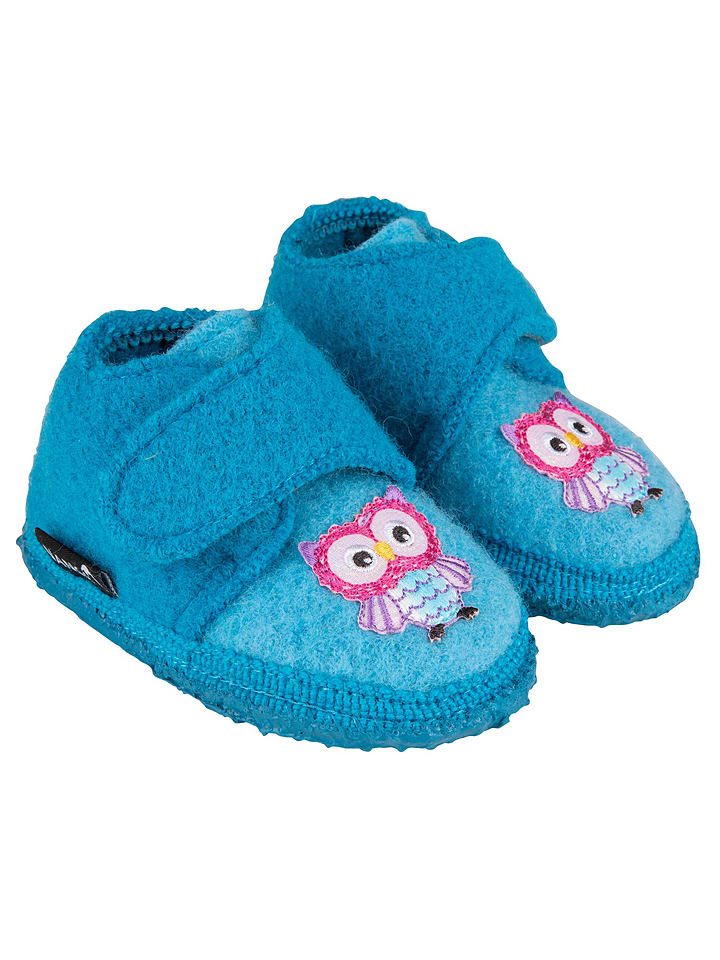 Hausschuhe "Little Owls" in Hellblau