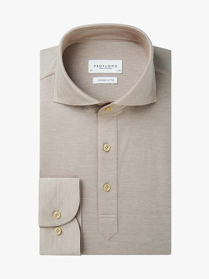 PROFUOMO Blouse slim fit beige goedkoop kopen limango