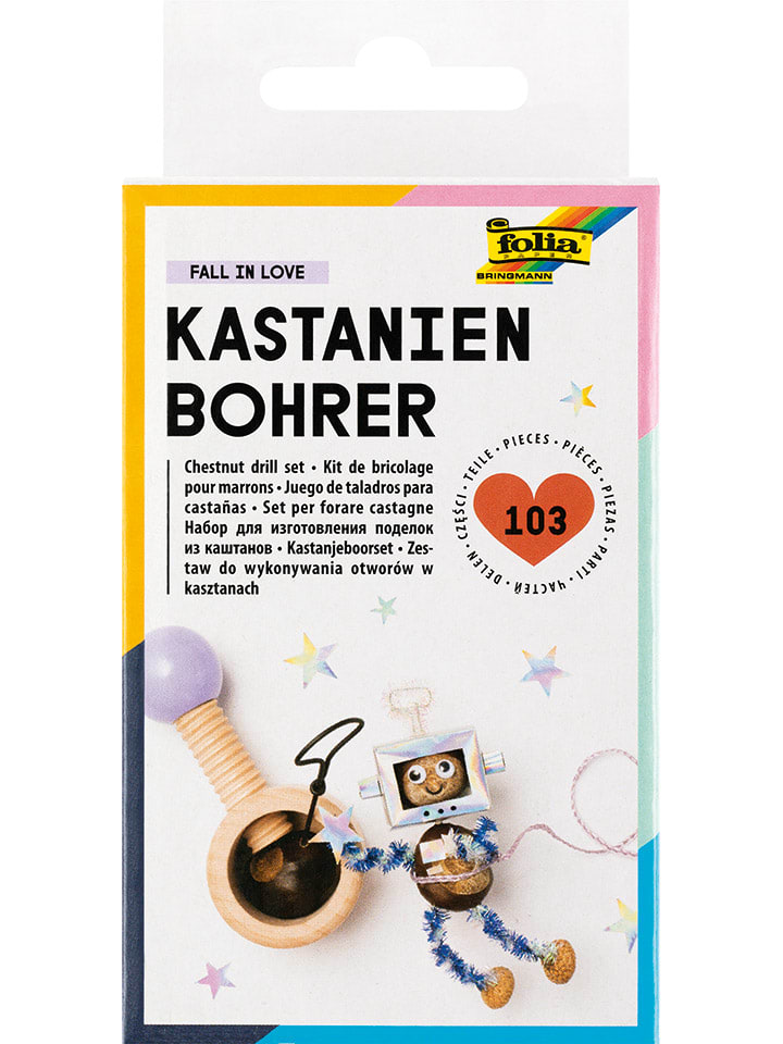 Kastanienbohrer aus Holz in Bunt
