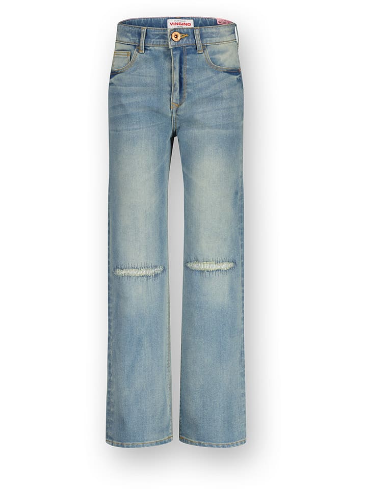 Spijkerbroek - wide leg - lichtblauw