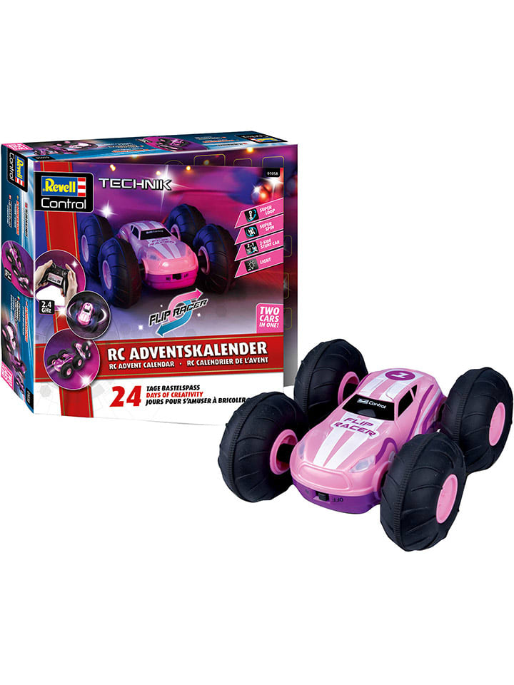 Kalendarz adwentowy "Stunt Car" w kolorze jasnoróżowym - 8+