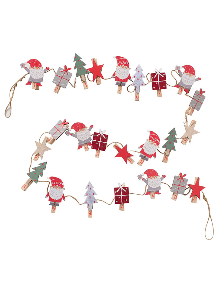 Adventskalender "Monti" in Grau/ Rot/ Grün