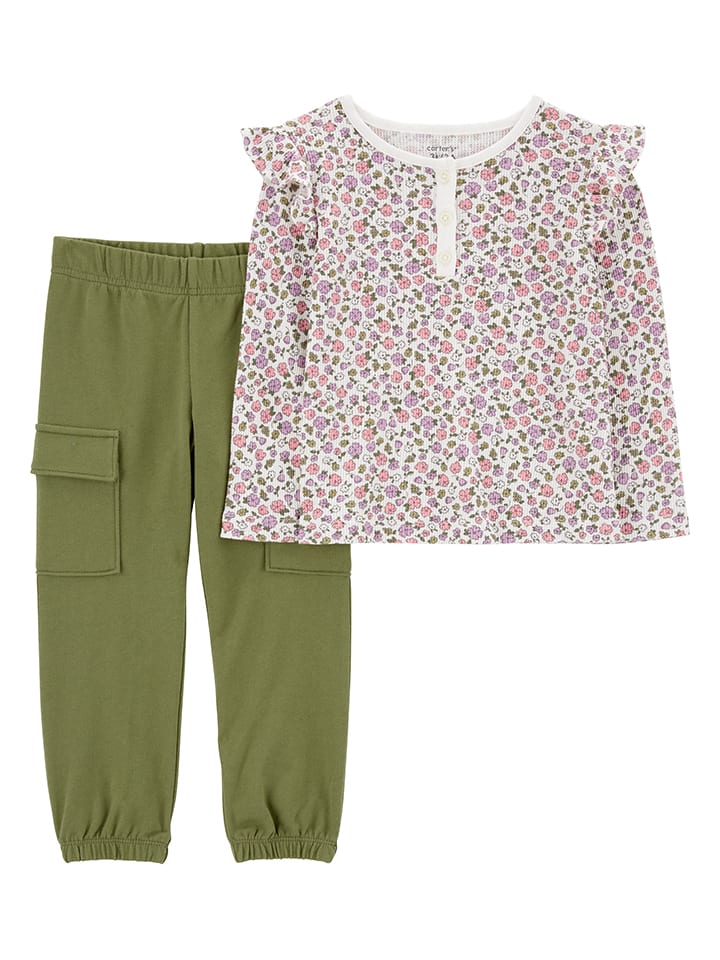 2tlg. Outfit in Bunt/ Grün