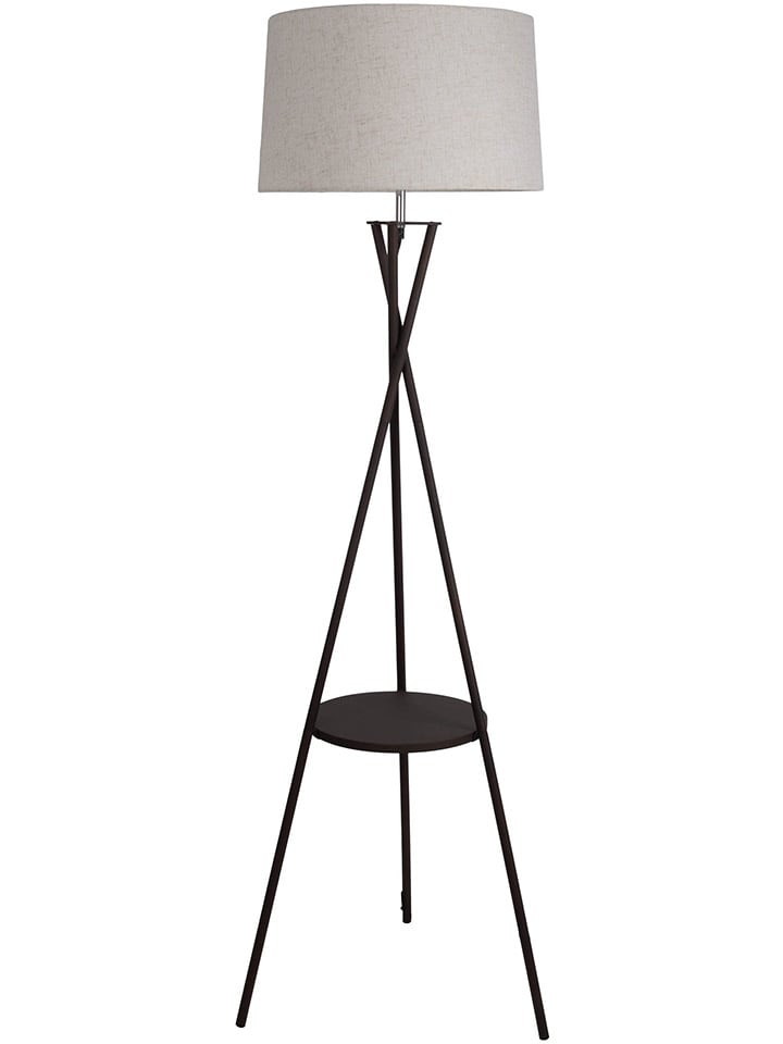 Standleuchte "Tora" in Creme/ Braun - (H)158 x Ø 51 cm