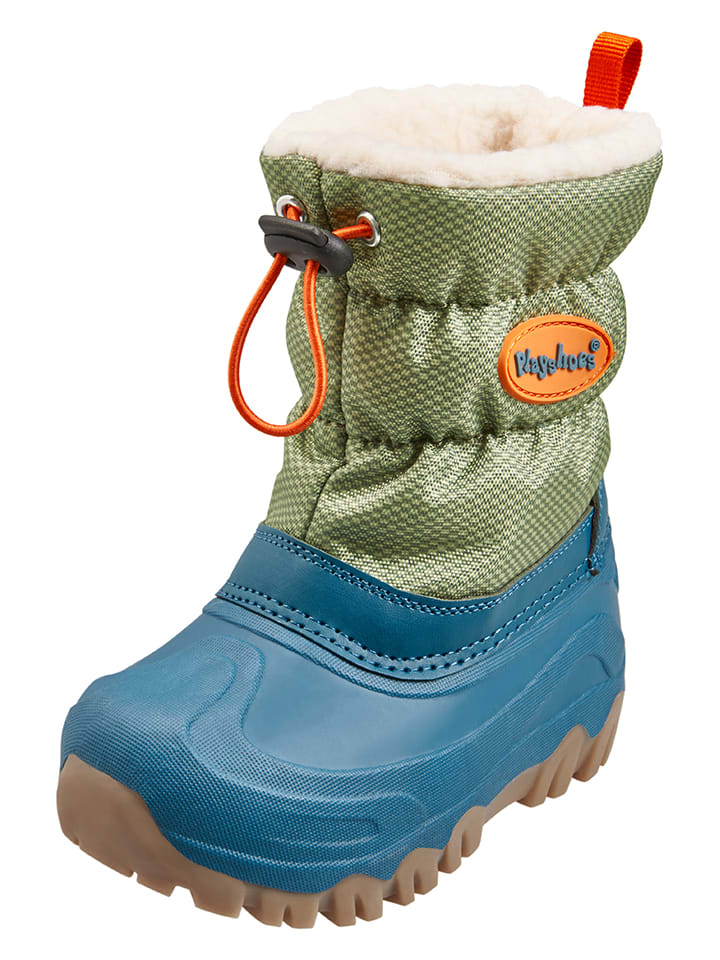 Winterstiefel in Blau/ Khaki