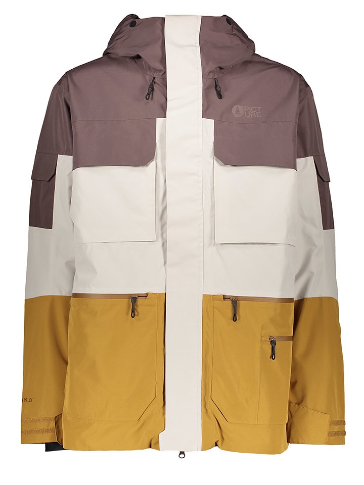 Ski-/ Snowboardjacke "U99" in Lila/ Weiß/ Gelb