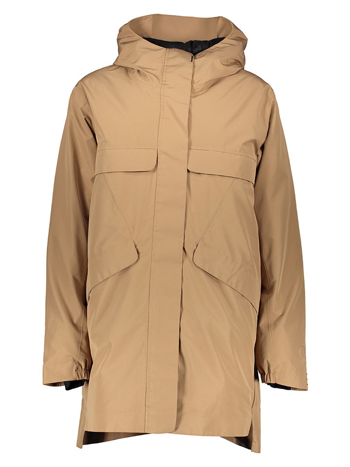 Parka puchowa "Gallarie" w kolorze jasnobrązowym