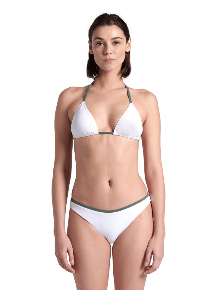 Bikini w kolorze biało-ciemnozielonym
