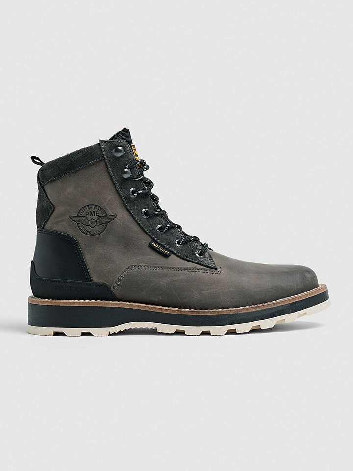 Leder-Boots in Grau