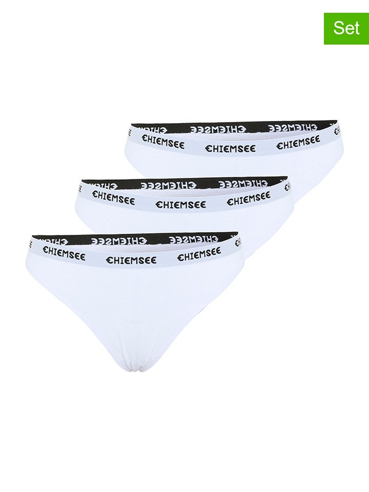 Stringi (3 pary) w kolorze białym