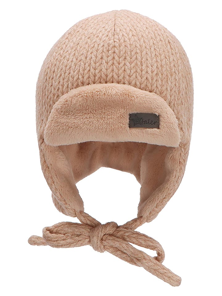 Bindemütze in Beige