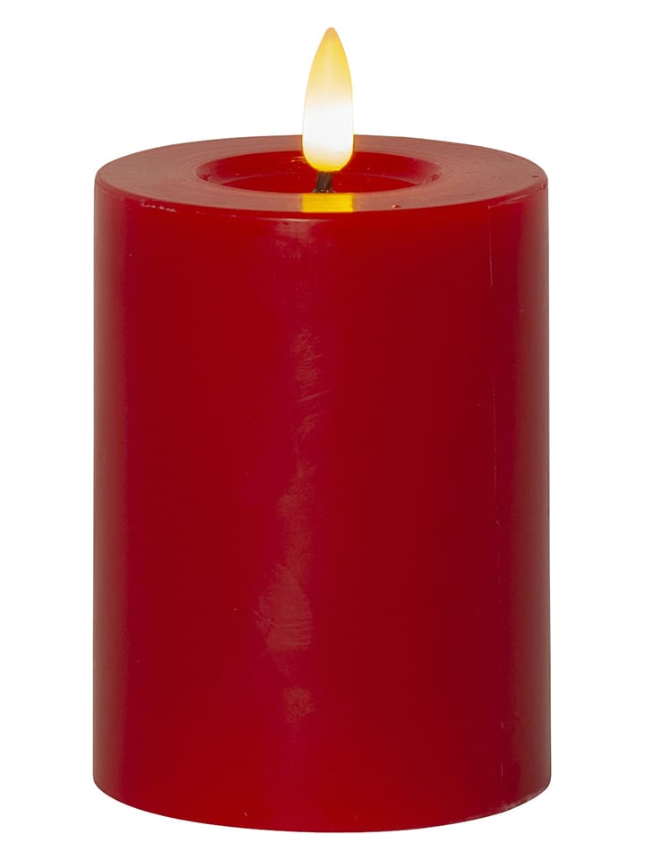 LED-Wachskerze "Flamme Flow" in Rot - (H)12,5 cm