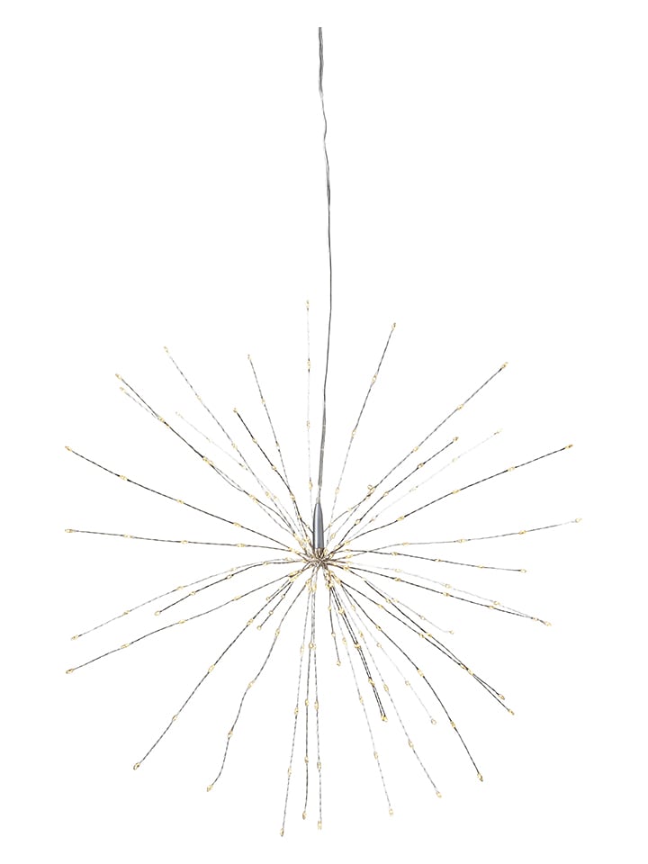 Wisząca gwiazda LED 3D "Firework" w kolorze srebrnym - wys. 45 cm