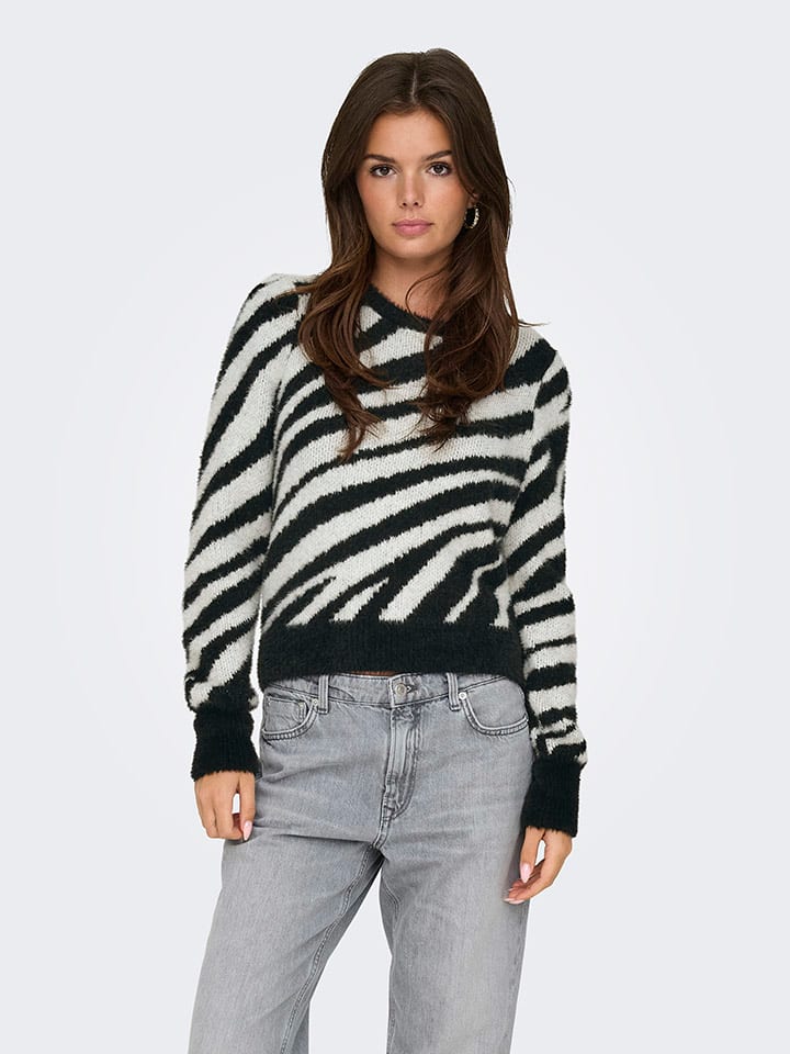 Sweter w kolorze czarno-białym