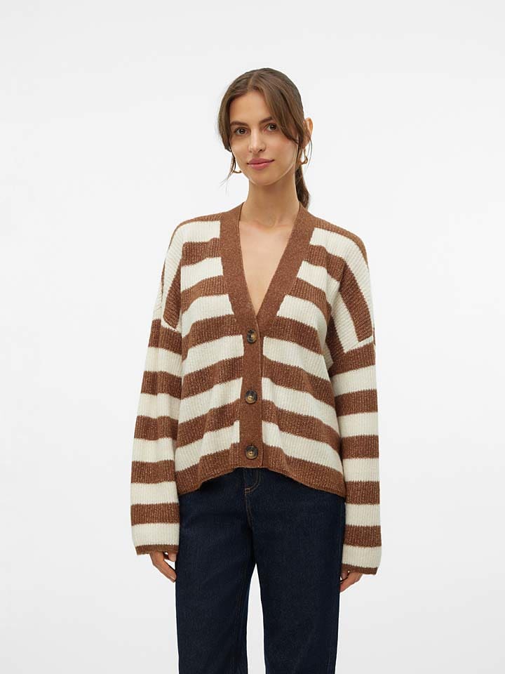 Cardigan in Braun/ Creme