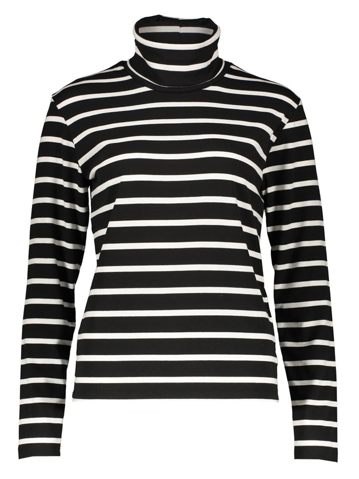 Longsleeve in Schwarz/ Weiß