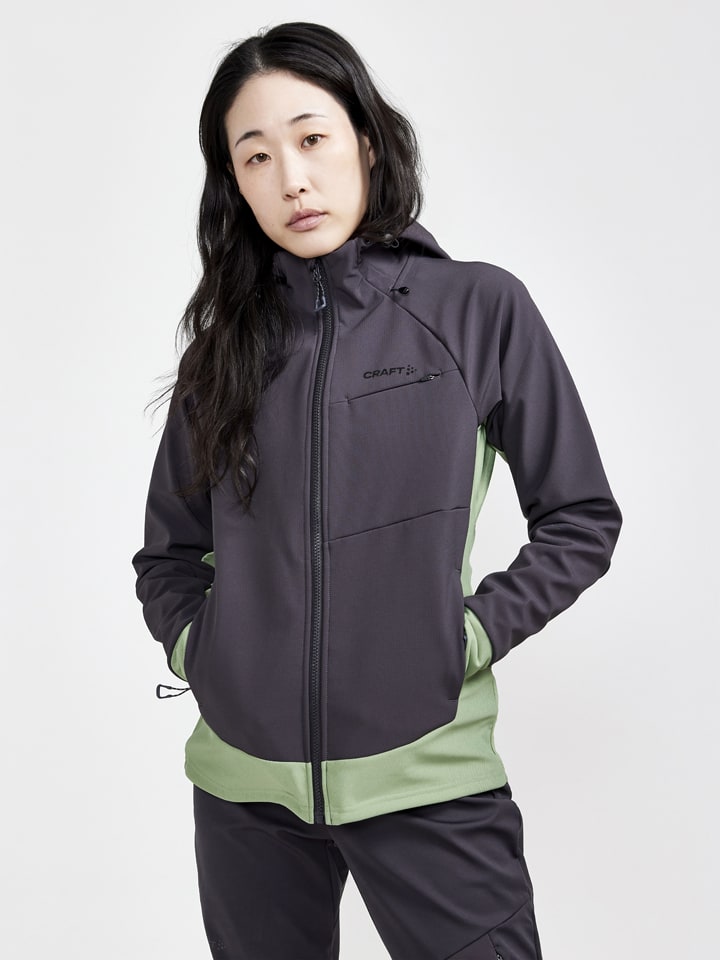 Funktionsjacke in Anthrazit/ Grün