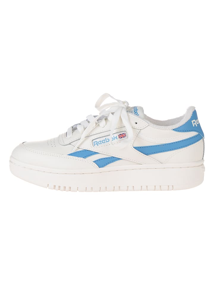 Skórzane sneakersy "Club C Double Revenge" w kolorze błękitno-szarym