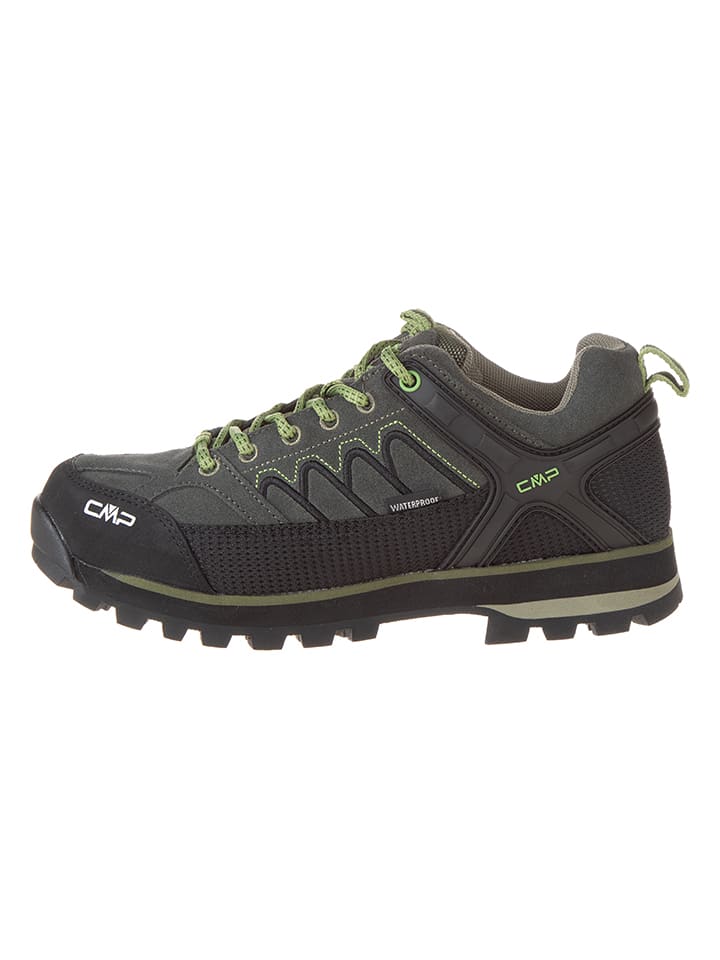 Skórzane buty trekkingowe "Moon Low" w kolorze szaro-oliwkowym