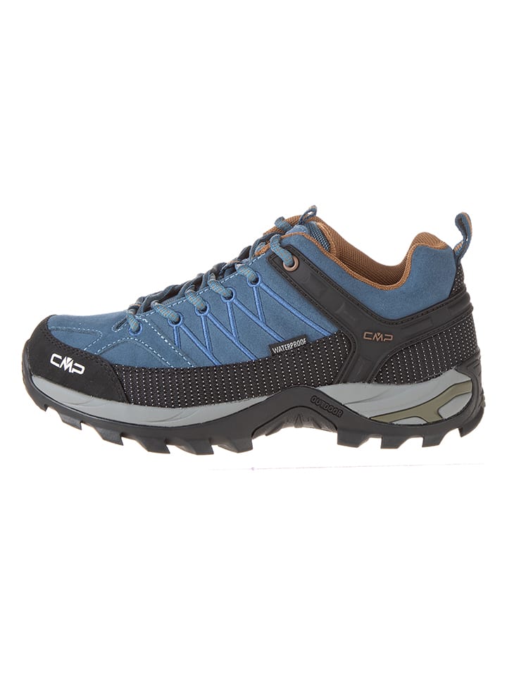 Leder-Trekkingschuhe "Rigel Low" in Blau/ Schwarz