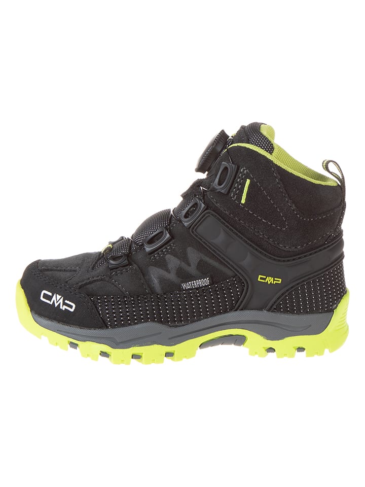 Leren trekkingschoenen "Kiruna Mid" zwart/geel