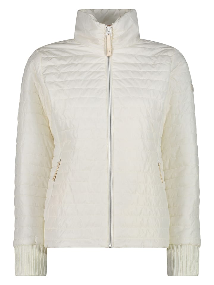 Doorgestikte jas beige