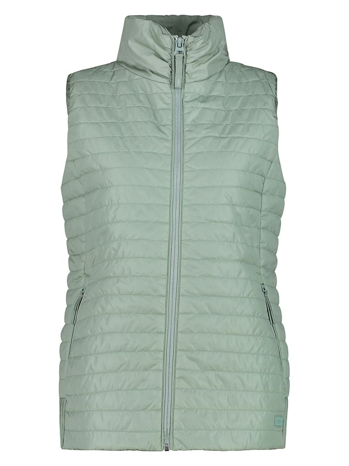 Doorgestikte bodywarmer turquoise