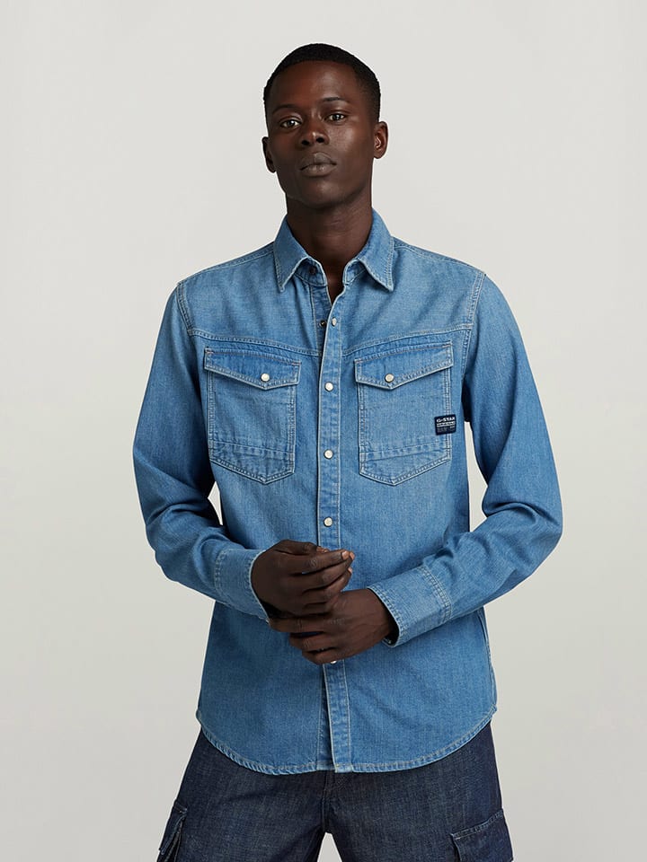 Jeanshemd - Slim fit - in Hellblau