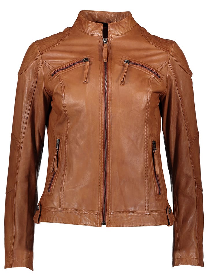 Lederjacke in Hellbraun