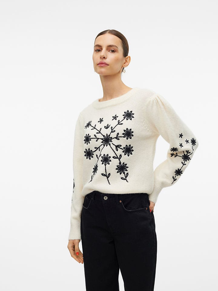 Sweter "Gaia" w kolorze kremowo-czarnym
