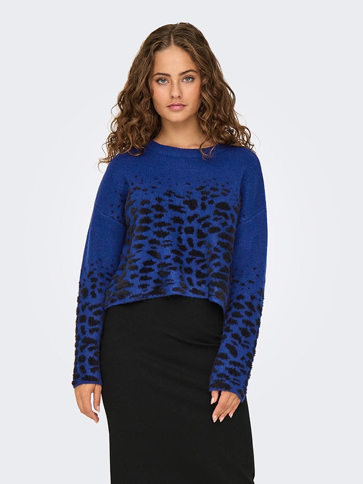 Pullover in Blau/ Schwarz
