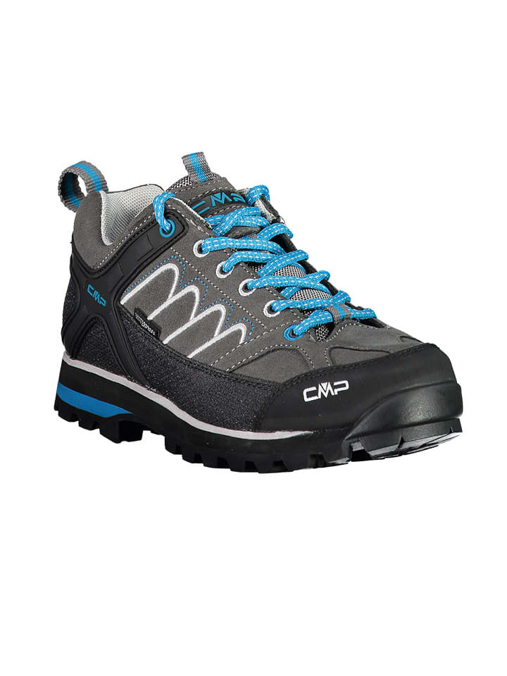 Leren trekkingschoenen "Moon" grijs/zwart/blauw