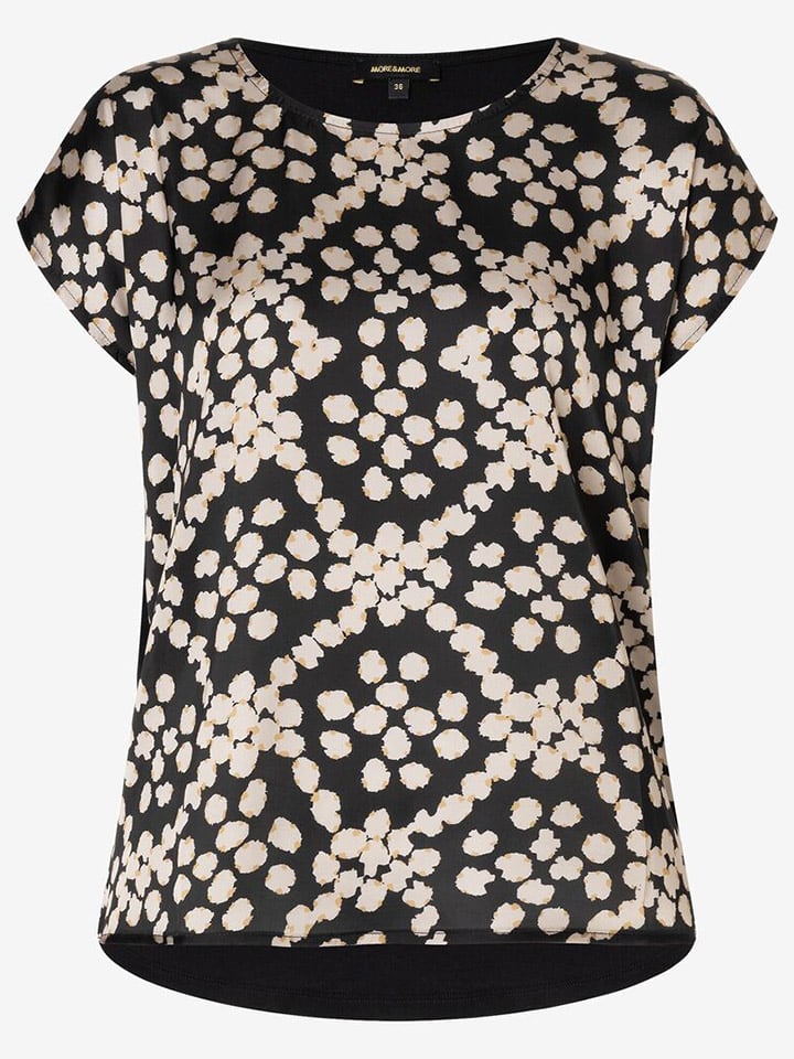 Shirt in Schwarz/ Beige