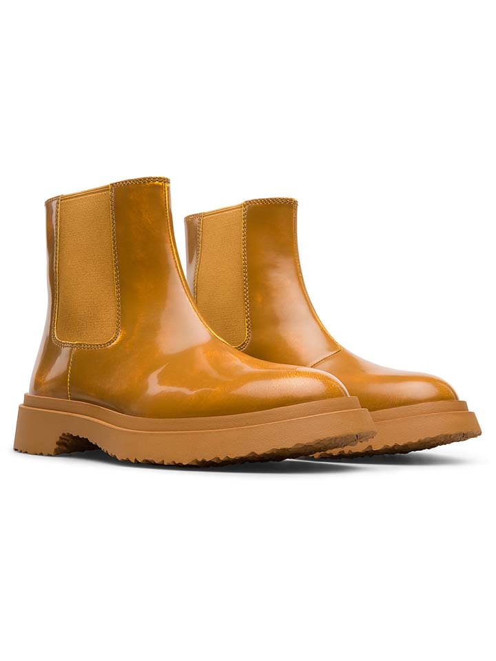 Leder-Chelsea-Boots in Hellbraun