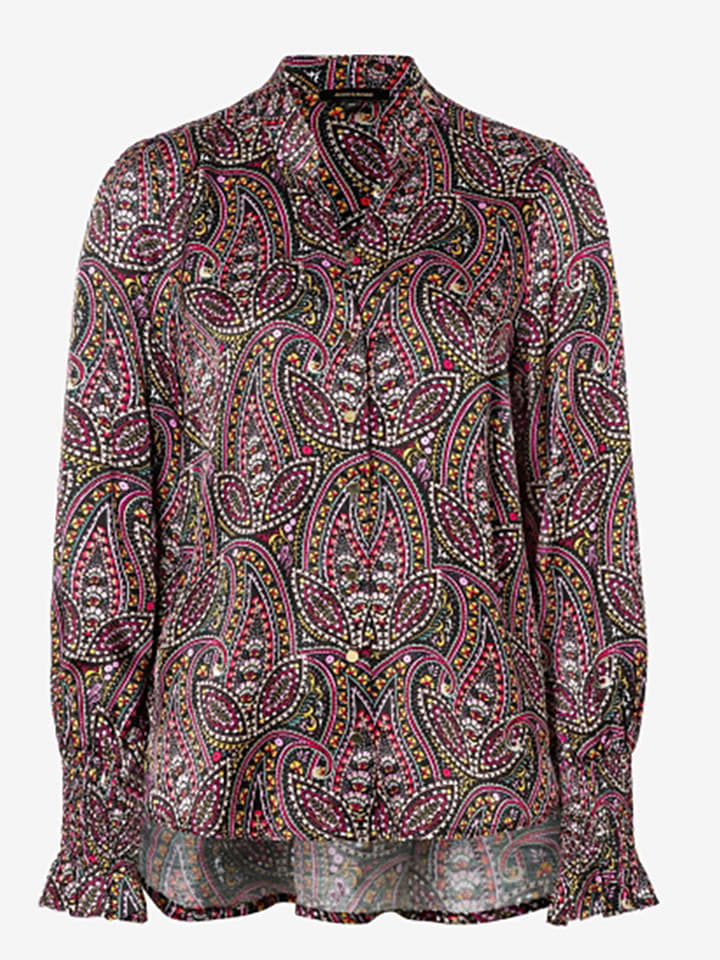 Blouse zwart/roze